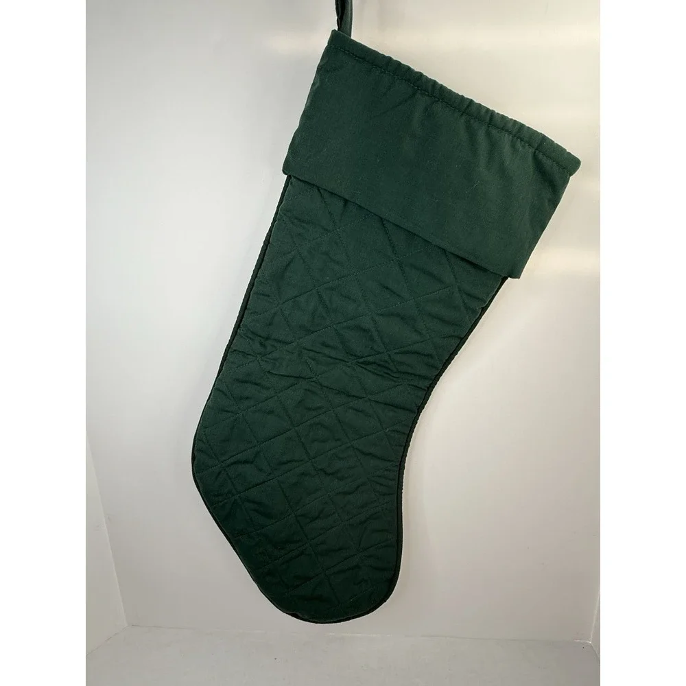 Hawaiian CHRISTMAS STOCKING 100% hand quilted/appliquéd Red Hibiscus Green 20